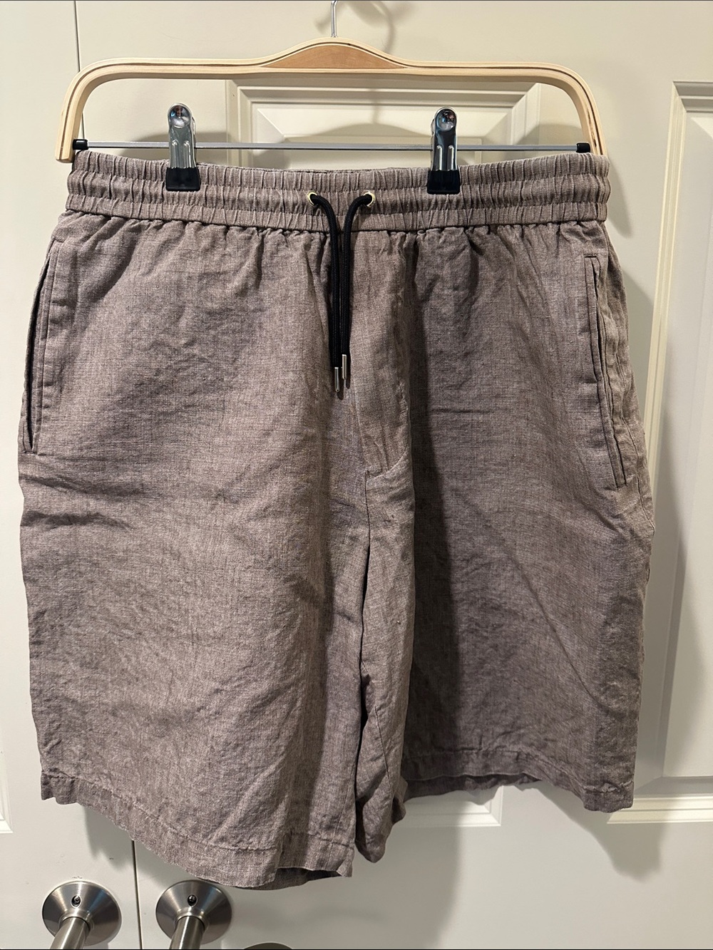 Paul Smith Taupe Linen Drawstring Shorts
